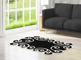 Conceptum Eugene V3 - 4653 - 2 Alfombra de Pasillo Blanco y Negro 80x200 cm